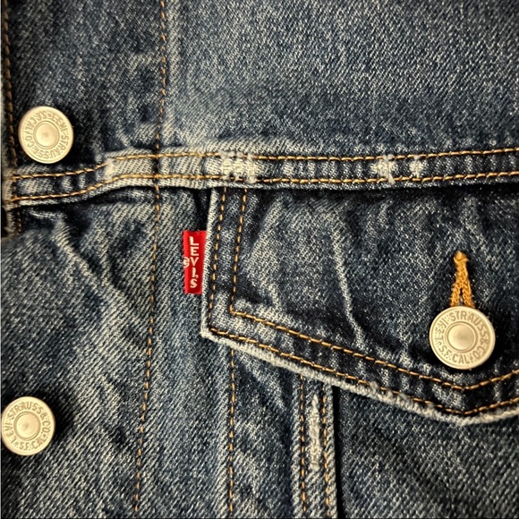 Levis 90’s Trucker Jacket Deconstructed Indigo A1743-0005 - Picture 6 of 14